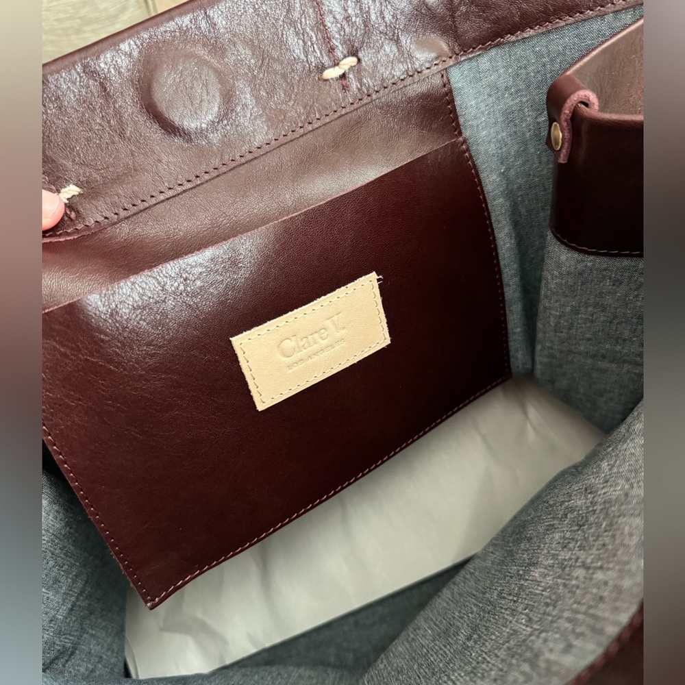 NWT Clare V Simple Tote Plum - Picture 3 of 6